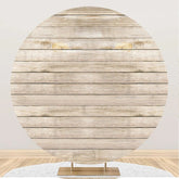 Aperturee - Artstic Plank Wooden Circle Backdrop For Birthday